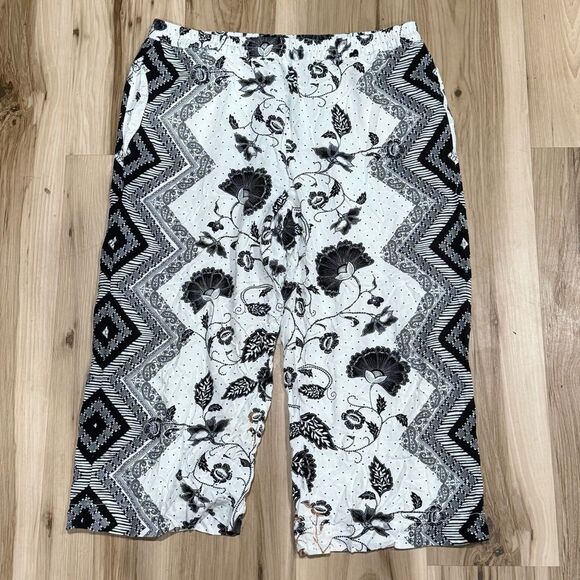 Anthropologie Ett:twa Wide Leg Black White Pants Women’s Large P - Picture 2 of 4